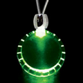 Light Up Necklace - Acrylic Bottle Cap Pendant - Green